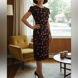 Betsey Johnson Black Cherry Sheath Dress